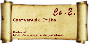 Cservenyák Erika névjegykártya