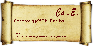 Cservenyák Erika névjegykártya